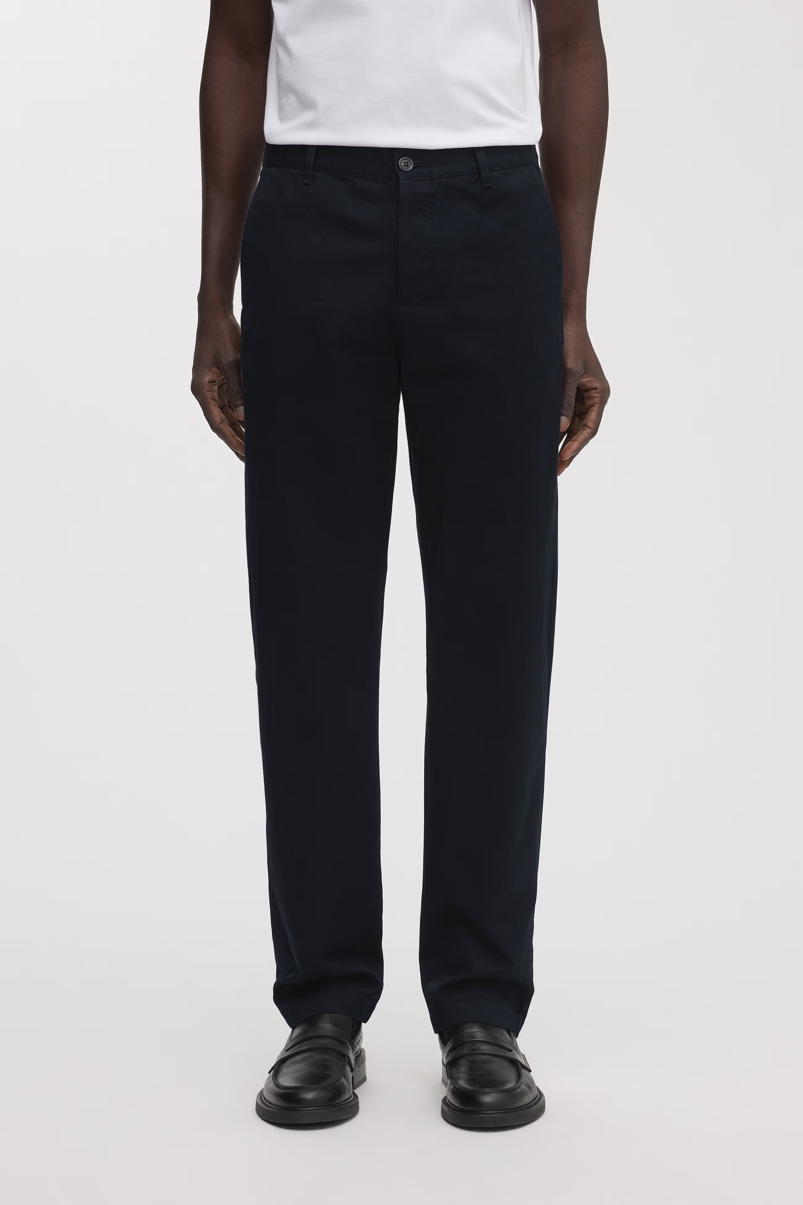 Dunkelblaue Baumwoll-Twillhose in Regular Fit