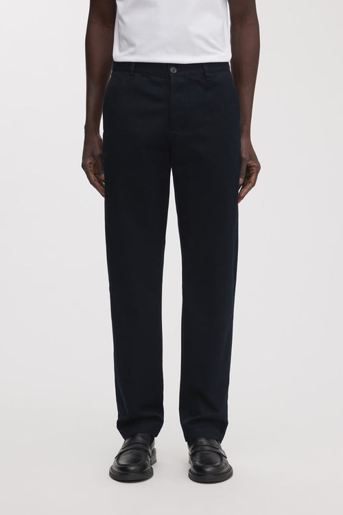 Dunkelblaue Baumwoll-Twillhose in Regular Fit