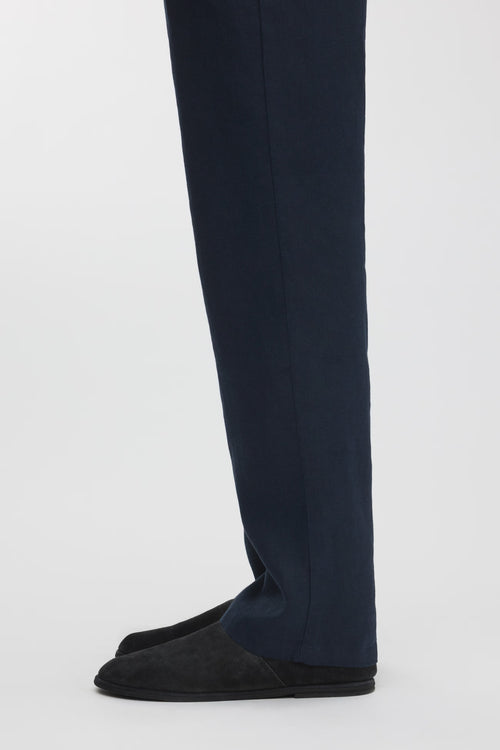 Dunkelblaue Leinenhose