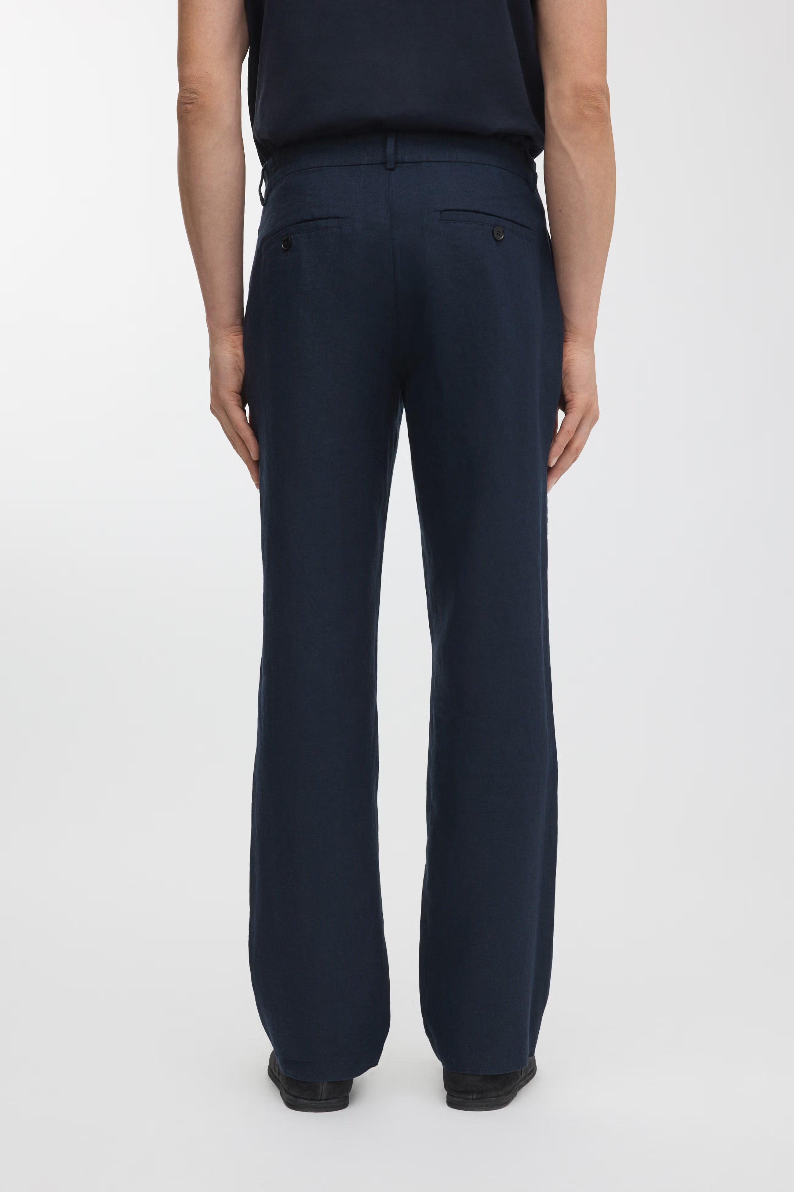 Dunkelblaue Leinenhose