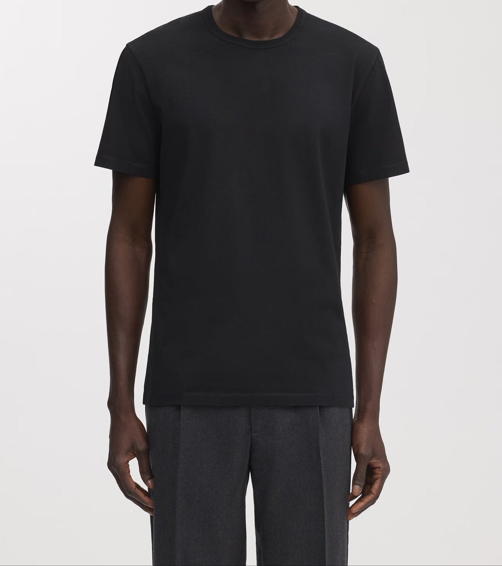 Schwarzes T-Shirt mit Rundhalsausschnitt