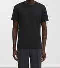 Schwarzes T-Shirt mit Rundhalsausschnitt